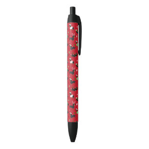 Stylo Noir Red Dachshunds de Noël