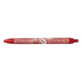 Stylo Noir Red Glitter Pink Love Joy Butterflies (Devant)