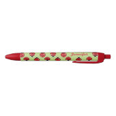 Stylo Noir Red Little Ladybugs Avec Nom Personnalisé (Bas)