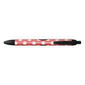 Stylo Noir Red Polka Dot Pattern Black Monogram (Dos)