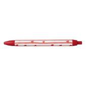Stylo Noir Red Stripes & Coeurs (Devant)