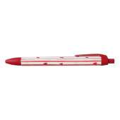 Stylo Noir Red Stripes & Coeurs (Haut)