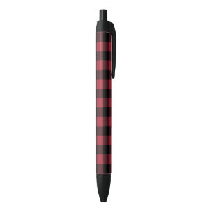 Stylo Noir Regard rouge de flanelle de plaid de Buffalo noir