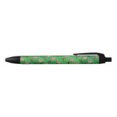 Stylo Noir Reindees Noël Sur Vert (Haut)