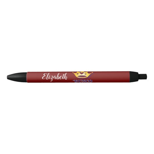Stylo Noir Reine de Bunco de joueur de Bunco de monogramme (Devant)