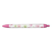 Stylo Noir Renoncule Florale Menthe Rose   (Devant)