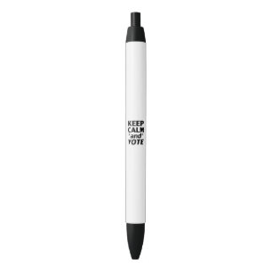 Stylo Noir Restez calme et votez typographie moderne noir bla