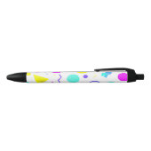 Stylo Noir Retro 80s Memphis Geometric Pattern (Haut)