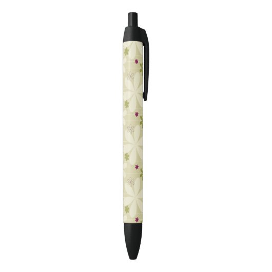Stylo Noir Rétro arrière - plan floral (Bas (Vertical))