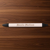 Stylo Noir Retro Decorative Pink Brown Pen