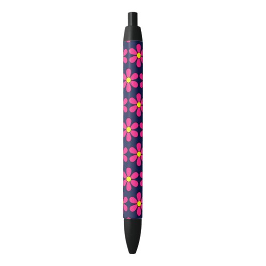 Stylo Noir Retro Flower Daisy Enseignant's Writing Pen Cadeau (devant Vertical)