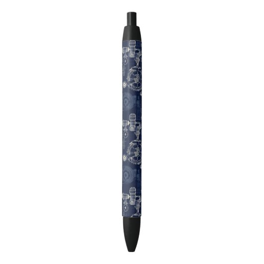 Stylo Noir Retro Industrial Blue print Engineering (devant Vertical)