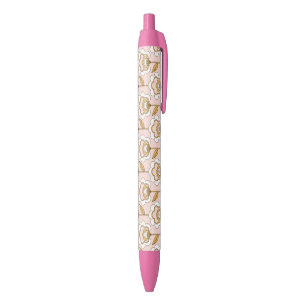 Stylo Noir Retro Jardin rose motif floral