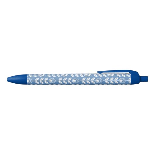 Stylo Noir Rétro motif bleu scandinave (Haut)