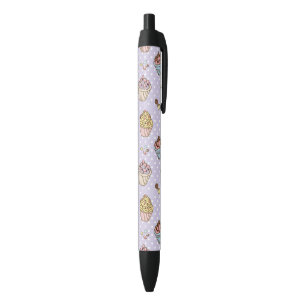 Stylo Noir Rétro motif de bonbons