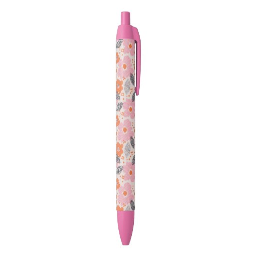 Stylo Noir Rétro motif floral mignon (Bas (Vertical))