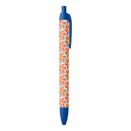 Stylo Noir Rétro motif orange de cale (Bas (Vertical))