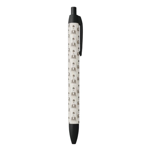 Stylo Noir Rétro motif pour l'homme (Bas (Vertical))