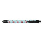 Stylo Noir Retro Père Noël Jouer Tennis Ogee Motif (Dos)
