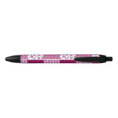 Stylo Noir Rétro point de polka de crâne de fleur (Dos)