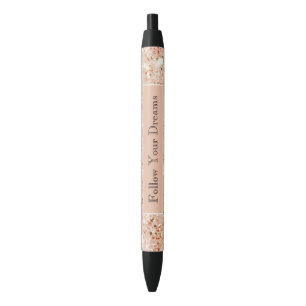 Stylo Noir Rêves Pailletés de Pêche Féminine