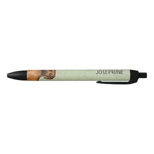 Stylo Noir Rhodesian Ridgeback mignon chien Brown avec nom ve (Bas)