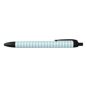Stylo Noir Robin Oeuf Bleu et blanc Chevron Motif classique