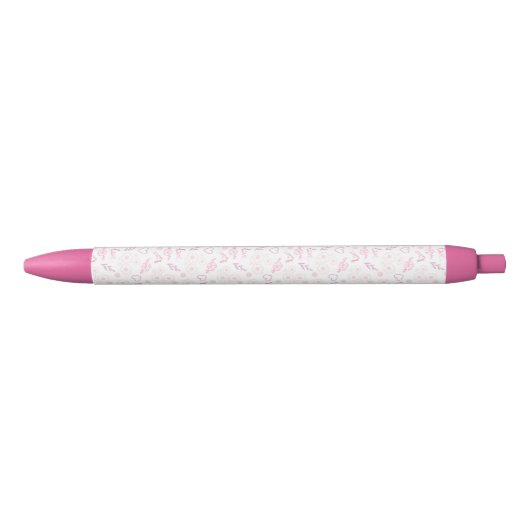 Stylo Noir Romantique Floral Love Motif (Devant)