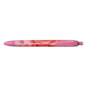 Stylo Noir Romantique Rose rose rouge gouttes d'eau (Dos)