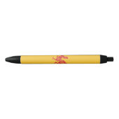 Stylo Noir Rooster rouge (Drapeau de Wallonie) (Devant)