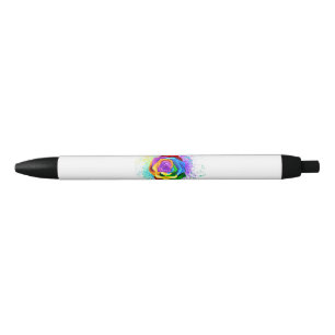 Stylo Noir Rose arc-en-ciel coloré