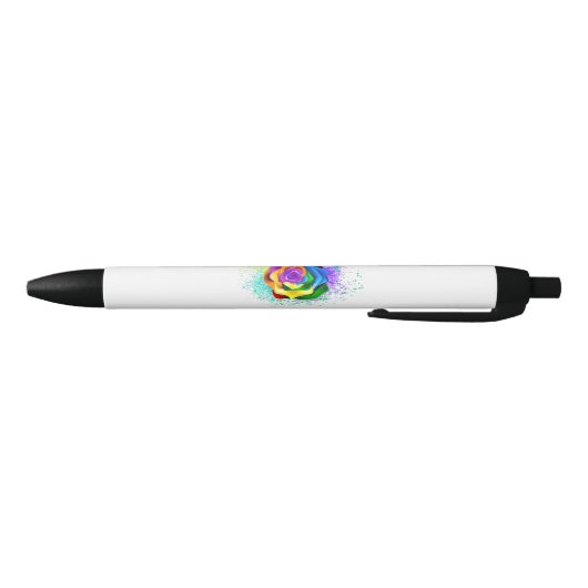 Stylo Noir Rose arc-en-ciel coloré (Bas)