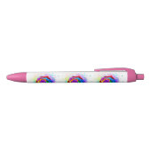 Stylo Noir Rose arc-en-ciel coloré (Haut)