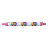 Stylo Noir Rose arc-en-ciel coloré (Devant)