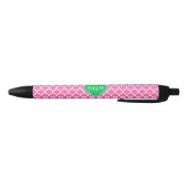 Stylo Noir Rose chaud avec marocain #5 Emerald 3 Monogramme i (Bas)