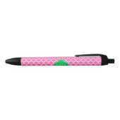Stylo Noir Rose chaud avec marocain #5 Emerald 3 Monogramme i (Haut)