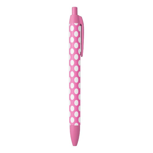 Stylo Noir Rose Chaud et pois blanc (Bas (Vertical))