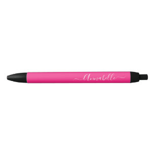 Stylo Noir Rose Chaude Nom Personnalisé