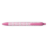 Stylo Noir Rose Chic Moderne Cute Fluffé Lapin Lapin (Dos)