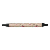 Stylo Noir rose de motif de chats (Devant)
