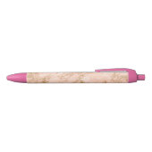 Stylo Noir Rose en marbre parties scintillant d'or abstrait (Haut)