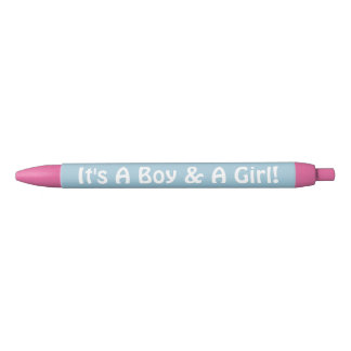 Stylo Noir Rose et bleu c'est un garçon et une fille