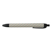 Stylo Noir Rose et deux nuances de rayures vert clair (Bas)