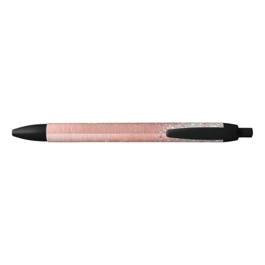 Stylo Noir Rose Gold brossé Parties scintillant métallique No (Dos)