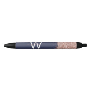 Stylo Noir Rose Gold Navy Blue Girl Parties scintillant pouss