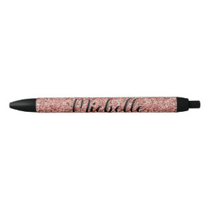 Stylo Noir Rose Gold Parties scintillant Éperche moderne Pers