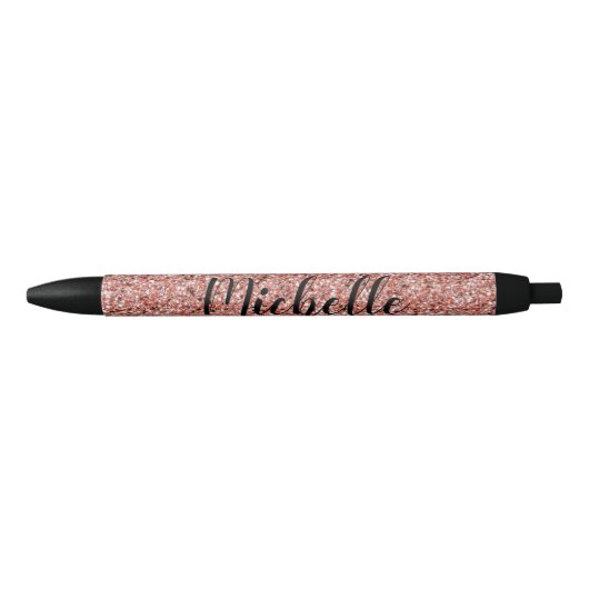 Stylo Noir Rose Gold Parties scintillant Éperche moderne Pers (Devant)