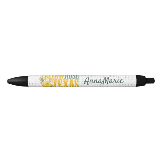 Stylo Noir Rose jaune du Texas - Rose unique (Devant)