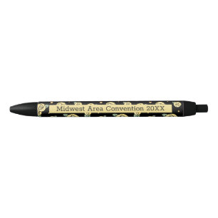 Stylo Noir Rose jaune Personnalisé noir et jaune