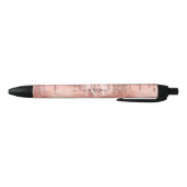 Stylo Noir Rose métallique Monogramme Parties scintillant ros (Bas)